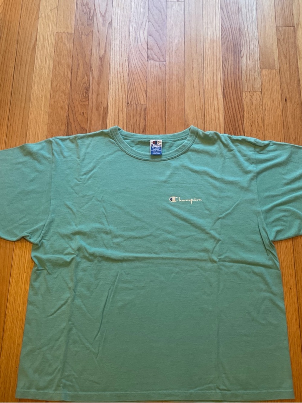Vintage Champion Men's Short Sleeve Crewneck T-Shirt in Teal made in usa 90s XXL